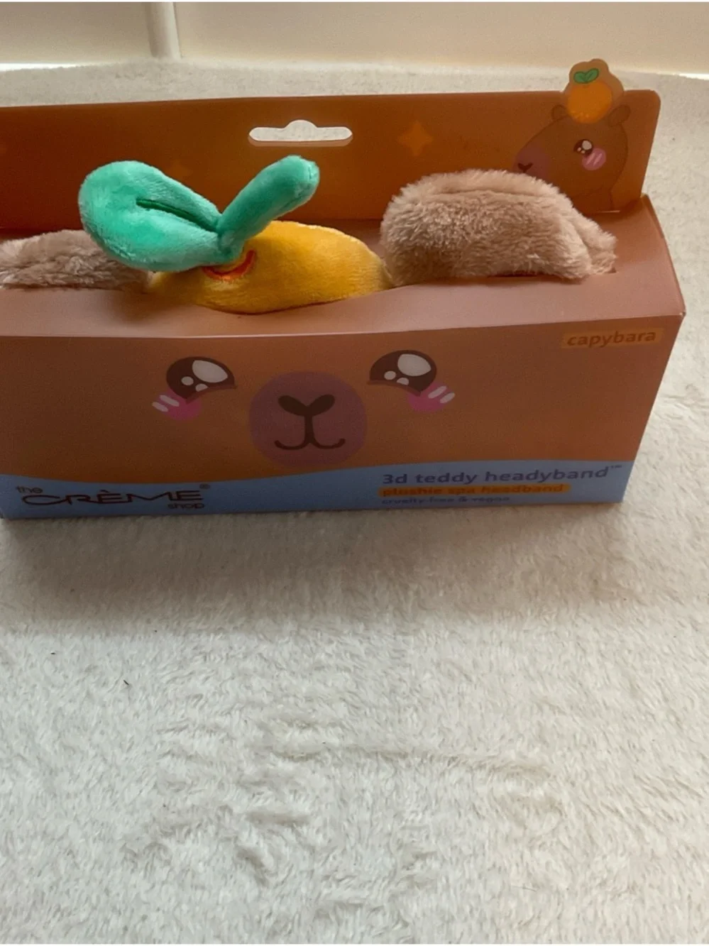 3D Teddy Capybara Plush Headband - Brown & Yellow